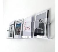 JORCEDI Wall Mounted Acrylic Magazine Holder - Clear Brochure Display Rack for Living Room & Office with Hardware Kit transparent (70cm)