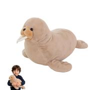 JORCEDI Walrus Soft Toy,Cute Realistic Stuffed Wild Arctic Animals,Soft Furry,Cuddle And Play,Home Decoration,Birthday Gift for Kids Children Girls Boys (35cm)