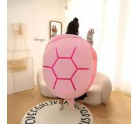 JORCEDI Wearable Turtle Shell Plush Toy 60/80/100 cm, Giant Tortoise Cushion Costume, Funny Wearable Stuffed Animal, Kawaii Floor Pillow, Cosplay Gag Gift for Adults and Kids (60cm,pink)