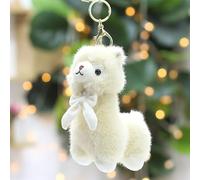 JORCEDI White Bow Alpaca Cuddly Toy, Plush Alpaca Key Ring, Llama Cuddly Toy Mini, Kawaii Plush Toy Nursery Classroom Gifts For Boys And Girls Decorations And Toys 15cm (yellow,15cm/5.9in)