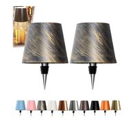 JORCEDI Wireless Bottle Lamp - Rechargeable Bottle Lights USB Rechargeable Bottle Lamp Kit, LED Bottle Lamp Wine Bottle Lamp Touch Dimmable Lamp for Bottle (2pcs Black Gold,3 Color)