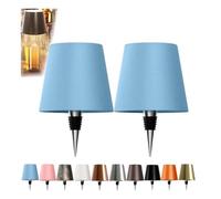 JORCEDI Wireless Bottle Lamp - Rechargeable Bottle Lights USB Rechargeable Bottle Lamp Kit, LED Bottle Lamp Wine Bottle Lamp Touch Dimmable Lamp for Bottle (2pcs Blue,3 Color)