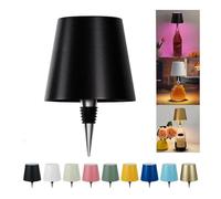 JORCEDI Wireless Bottle Lamp - Rechargeable Bottle Lights USB Rechargeable Bottle Lamp Kit, LED Bottle Lamp Wine Bottle Lamp Touch Dimmable Lamp for Bottle (Black,3 Color)