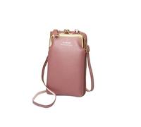 JORCEDI Women's Crossbody Phone Purse, PU Leather Multi-Function Wallet with Adjustable Strap, Ladies Small Shoulder Bag for Girls (Dark pink)