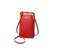 JORCEDI Women's Crossbody Phone Purse, PU Leather Multi-Function Wallet with Adjustable Strap, Ladies Small Shoulder Bag for Girls (Red)
