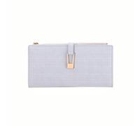 JORCEDI Women's Long PU Leather Wallet, Embossed Pattern Clutch Purse, Multi-Card Holder with Zipper Pocket, Medium Size Ladies Purse for Girls (Blue)