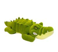 JORCEDI XXL Crocodile Plush Animal,Large Crocodile Cuddle Soft and Fluffy Plush Animal Giant Pillows Plush Fabric Animal Malicious Facial Expression and Teeth,for Home Decor (150cm,Green)