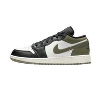 Jordan 1 Low Big Kid's (GS), Black White Medium Olive, 6 UK