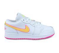 Jordan Air Jordan 1 Low Edge Leather Youth Lace Up Trainers - White Lemon Venom Pink - Size:UK 5.5