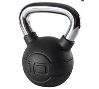 Jordan Black Rubber Covered Kettlebell with Chrome Handle (up to 24kg), 10kg