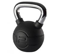 Jordan Black Rubber Covered Kettlebell with Chrome Handle (up to 24kg), 12kg