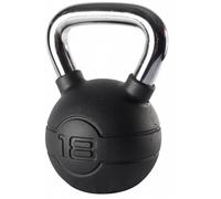 Jordan Black Rubber Covered Kettlebell with Chrome Handle (up to 24kg), 18kg