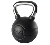 Jordan Black Rubber Covered Kettlebell with Chrome Handle (up to 24kg), 24kg