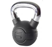 Jordan Black Rubber Covered Kettlebell with Chrome Handle (up to 24kg), 6kg