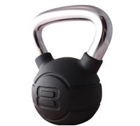 Jordan Black Rubber Covered Kettlebell with Chrome Handle (up to 24kg), 8kg