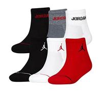 Jordan Boy's Legend Ankle 6Pk Socks, Gym Red(Black), 7/9 Years