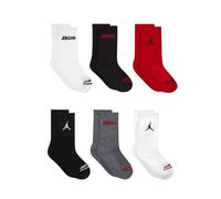 Jordan Boy's Legend Crew 6Pk Socks, Gym Red(Black), 9/11 Years