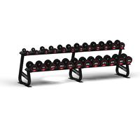 Jordan Classic Rubber Dumbbell set 2.5-30kg with 12 Pair Horizontal Rack, Black