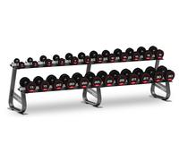 Jordan Classic Rubber Dumbbell set 2.5-30kg with 12 Pair Horizontal Rack, Grey