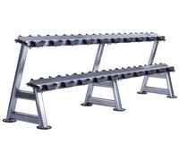 Jordan Classic Rubber Dumbbell set 2.5-50kg with Horizontal Racks, Graphite Grey
