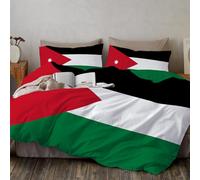 Jordan Flag Bedding Set Soft Microfiber Black And White Duvet Cover With A Sense Of Star Stripes For Kids,Adults,With Hidden Zipper Quilt Cover Pillowcase 3 Pcs Set Double (200 x 200 cm)