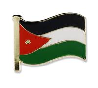 Jordan Flag Pin Badge, Enamel Colours, Size 20mm, Butterfly Clasp