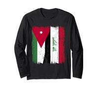 Jordan Iraq Half Flag Jordanian Iraqi Jersey Long Sleeve T-Shirt