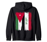 Jordan Iraq Half Flag Jordanian Iraqi Jersey Zip Hoodie