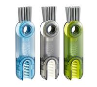 JORDAN&JUDY 3-in-1 Cup Brush Gap U-Shaped Cup Mouth Lid Cleaner Blue+Green+Gray