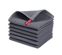 JORDAN&JUDY 6-Pack Honeycomb Kitchen Towels, Gray, Textured & Absorbent, Easy Cleaning, 30x30cm