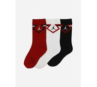 Jordan Kids Diamond 3 Pack Crew Socks Set in Red - Red - 9 - 11Yrs