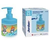 Jordan ® | Kids Toothpaste Pump | Toothpaste on a Pump Dispenser Equivalent to 3 Regular Tubes | Innovative and Convenient Solution Developed for Children | 0-5 Years | Strawberry | 1000ppm | 150 ml