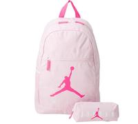 Jordan Light Pink Backpack with Bright Pink Logo, Zip Closure, Front Pocket and Pencil Case Included | Unisex Back to School Backpack