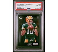 Jordan Love 2020 Panini Chronicles Score Football Rookie Card #444 Graded PSA 10