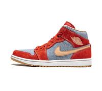 Jordan Mens Air 1 Mid SE DM4352 600 Denim Red Suede - Size, Cinnabar/Hemp-white, 8 UK