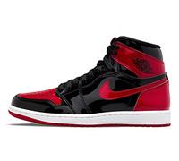 Jordan Mens Air 1 Retro High OG 555088 063 Bred Patent - Size 10.5, Black/White-varsity Red, 9.5 UK