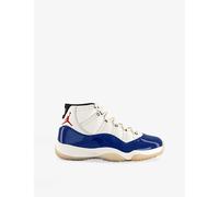 Jordan Mens Air Jordan 11 Retro Rare Air Leather and Faux-Leather High-Top Trainers Deep Royal Blue Fire Red 6