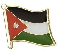 Jordan National Flag Metal Enamel Pin Badge Lapel - 1.9cm x 1.6cm - Hard Enamel Jordanian Flag Pin - Patriotic Accessory for Jacket, Hat, or Backpack