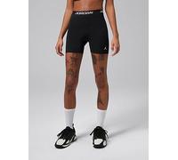 Jordan Nike Womens Dri-FIT Essential High Waisted 5 Inch Shorts, Black/White, Size Xl, Women Black/White