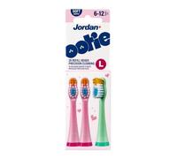 Jordan* ® | OOTIE Kids Sonic Toothbrush Replacement Heads | Soft Bristles for Children 3+ | Gentle & Precision Brush Heads | Large Electric Toothbrush Refills for Kids| Pink & Green | 3 Pack