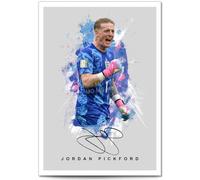 Jordan Pickford Everton Signed Photo Poster A4/A3 Print Picture Display Framed Autograph Memorabilia for Football Fans Gift England (England Grey, A4 Poster Only)