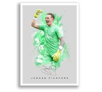 Jordan Pickford Everton Signed Photo Poster A4/A3 Print Picture Display Framed Autograph Memorabilia for Football Fans Gift England (Grey (A4 Unframed))