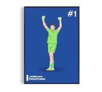 Jordan Pickford Poster, Modern Football Wall Art Print, Minimalist Soccer Gift for Fans (Jordan Pickford, A3, Unframed)