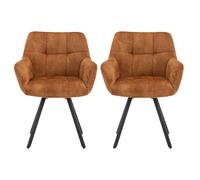 jordan rust fabric dining chairs with metal frame in pair