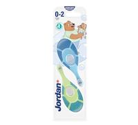 Jordan ® | Step 1 Baby Toothbrush | Baby Toothbrush 0-2 Years | The Original Toddler Toothbrush with Extra Soft Bristles & Soft Biting Ring for Babies Gums and Easy Grip | Pack 2 Units