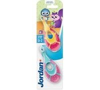 Jordan ® | Step 1 Baby Toothbrush | Baby Toothbrush 0-2 Years | The Original Toddler Toothbrush with Extra Soft Bristles & Soft Biting Ring for Babies Gums and Easy Grip | Pack 2 Units