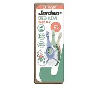 Jordan ® | Step 1 Green Clean Toddler Toothbrush | Sustainable Baby Toothbrush 0-2 Years | Bio Based Extra Soft bristles, 84% Recycled Handle, Soft Biting Ring | Mixed Colors | Pack 3 Units