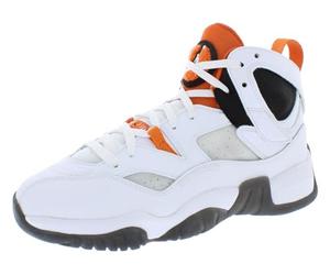 JORDAN Unisex Basketball Shoes, White Orange, 6 UK