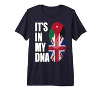 Jordanian and British Mix DNA Heritage Flag Premium T-Shirt