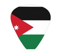 Jordanian flag Guitar Picks 12 Pack Assorted Thickness-0.46mm 0.71mm 0.96mm Thin Medium Heavy Picks for Acoustic Electric Guitar Ukulele